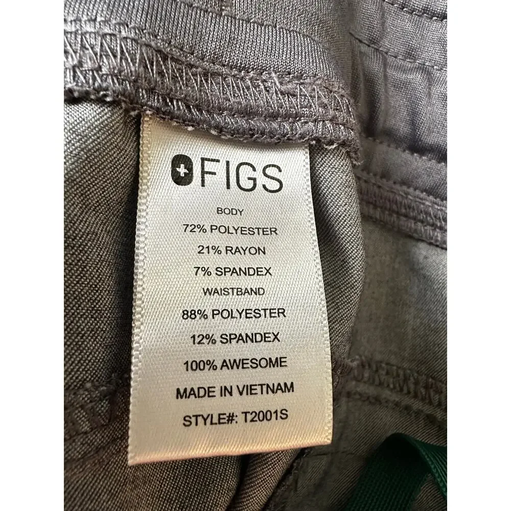 Figs Axim Scrub Pants T2001S Grey Cargo 4 Pockets PO 1602 Nurse Men's Medium